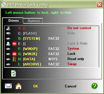 DVD Device Lock 2.99 software screenshot
