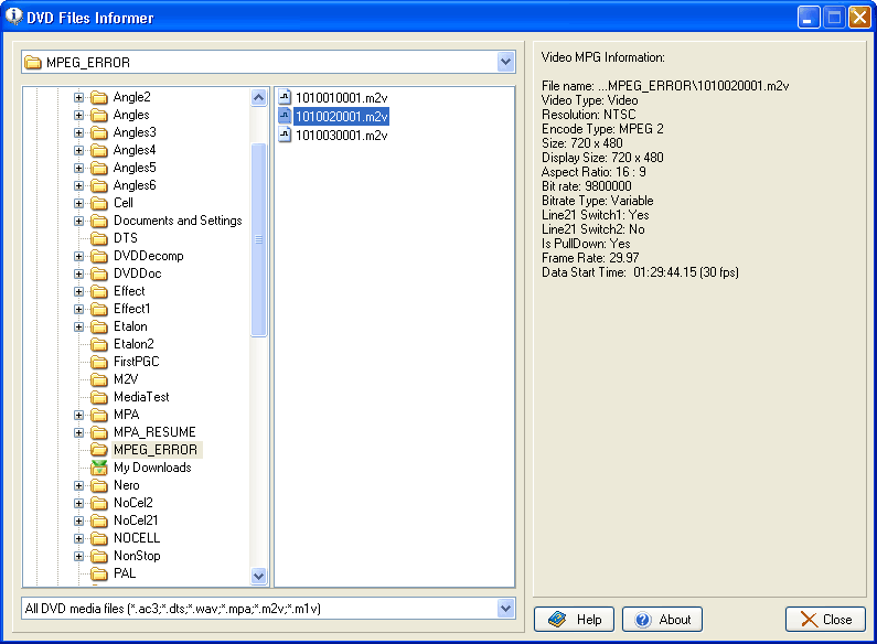 DVD Files Informer 1.0 software screenshot