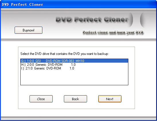 DVD Perfect Cloner for 1st 1.0 software screenshot