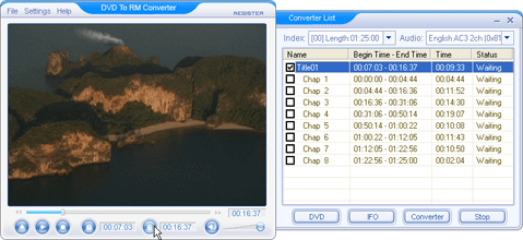 DVD To RM Converter 1.20 software screenshot