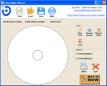 DVD and CD Label Maker Wizard 2.05 software screenshot