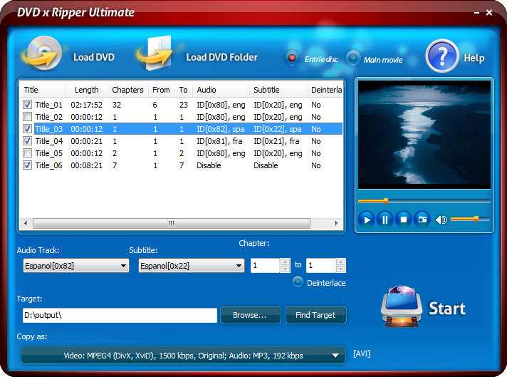 DVD x Ripper Ultimate 12.1.2 software screenshot