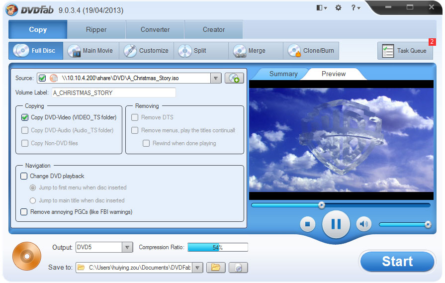 DVDFab DVD Copy and DVD Ripper 10.0.3.6 software screenshot