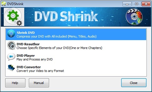 DVDShrink 4.1 software screenshot
