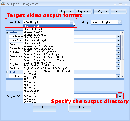 DVDSpirit Pro 1.85 software screenshot