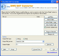 DWG Converter 2009.2 2010 software screenshot
