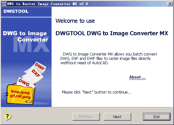 DWG to IMAGE Converter MX 5.6.2 software screenshot