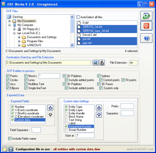 DXF Works 1.0 software screenshot