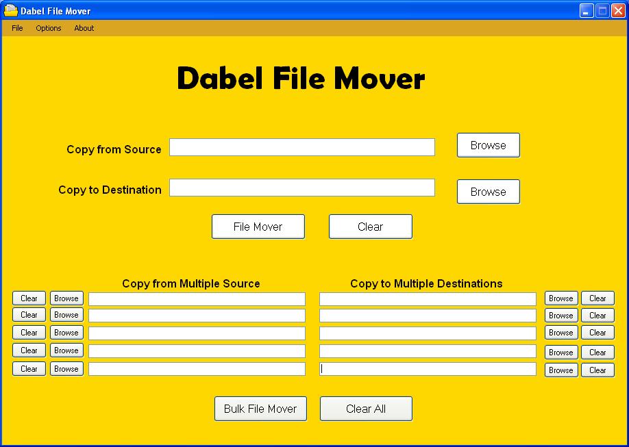 Dabel File Mover 1.1.0.0 software screenshot