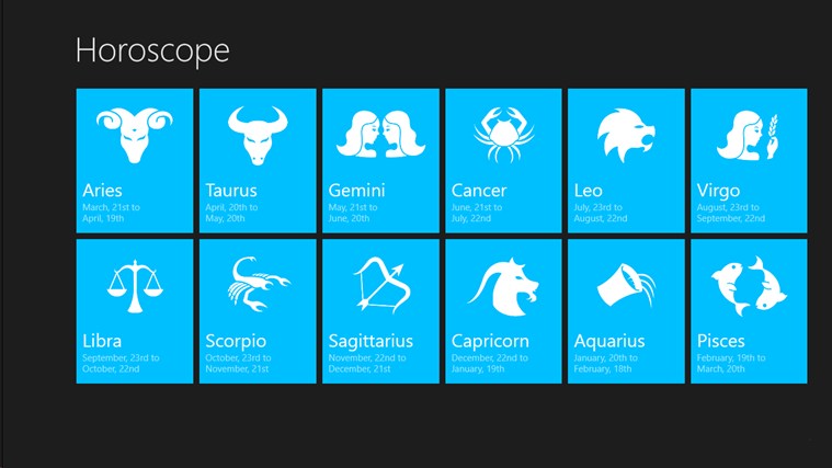 Daily Horoscope for Windows 8 1.1.0.0 software screenshot