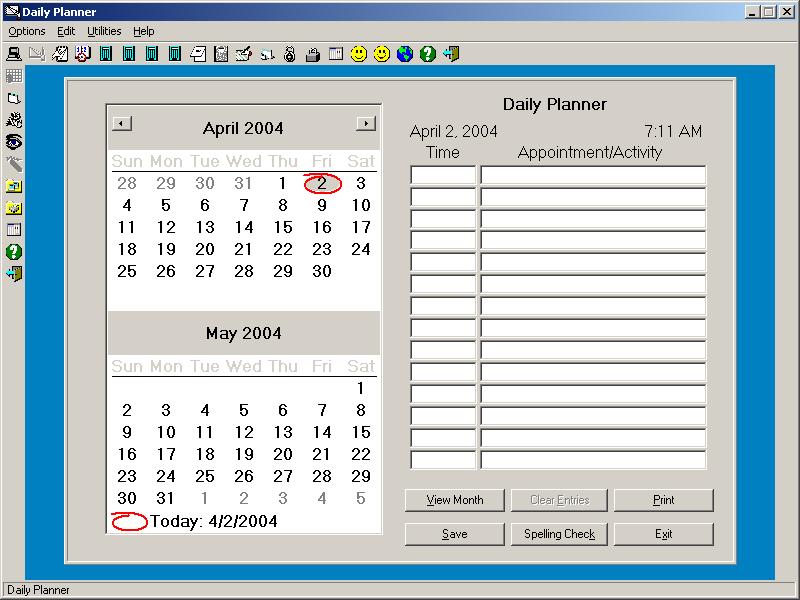 Daily Planner Journal 6.2 software screenshot