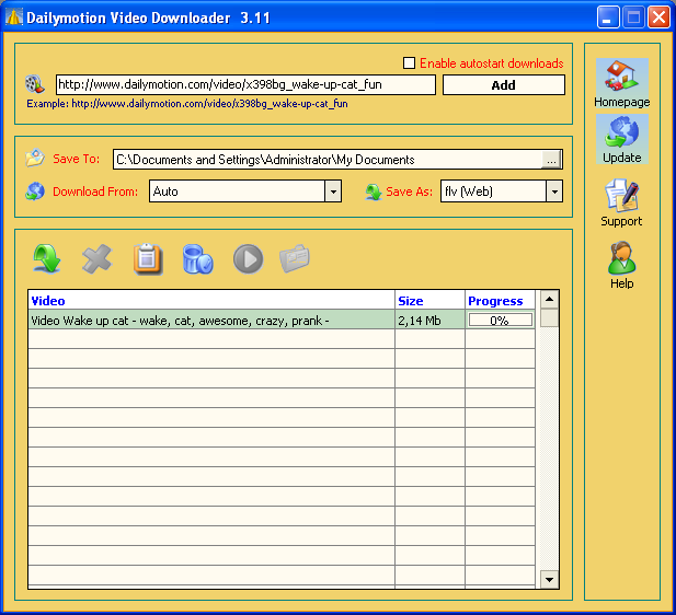 Dailymotion Video Downloader 3.3.9.0 software screenshot