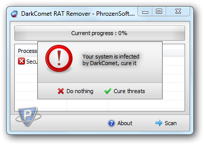DarkComet RAT Remover 2.0.0.0 software screenshot
