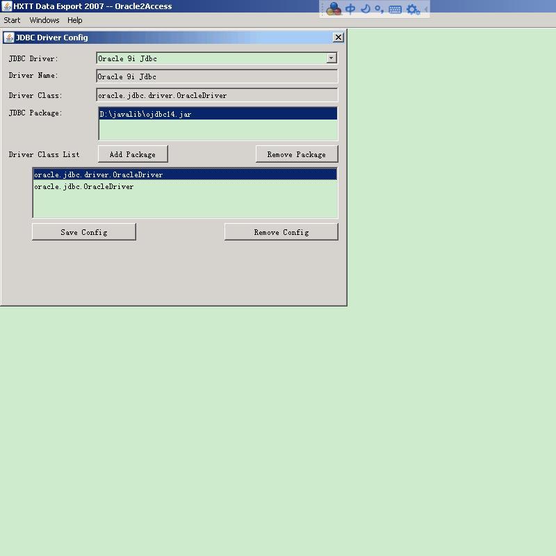 Data Export - Oracle2Access 1.2 software screenshot