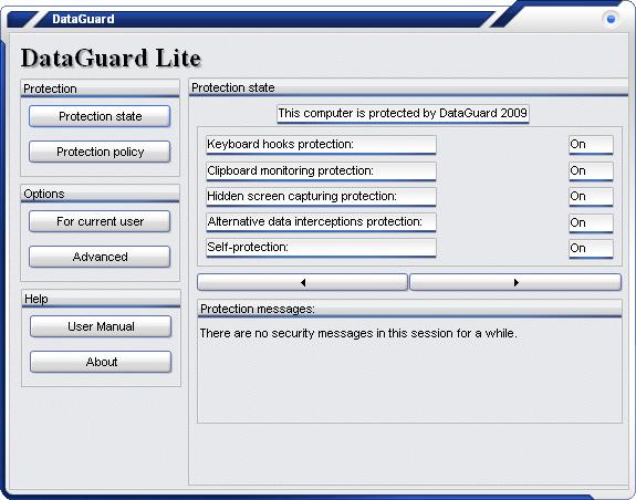DataGuard AntiKeylogger Lite 4.1.0.0 software screenshot