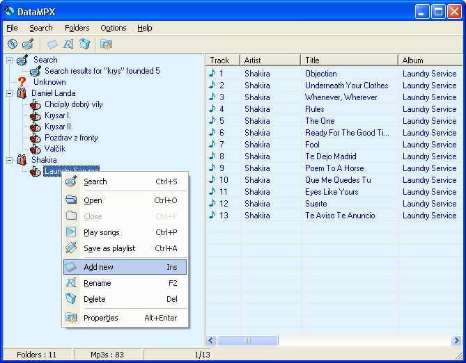 DataMPX V1.51 software screenshot