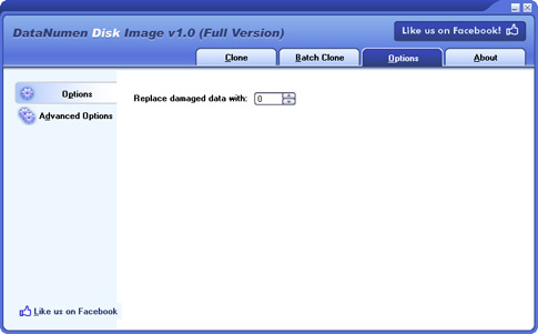 DataNumen Disk Image 1.1.0.0 software screenshot