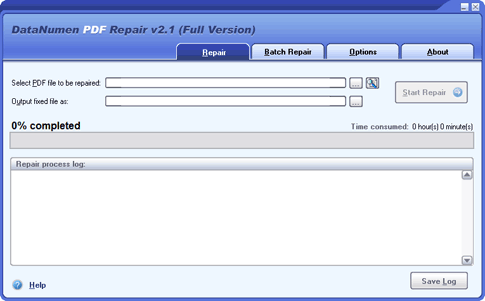 DataNumen PDF Repair 2.1.0.0 software screenshot