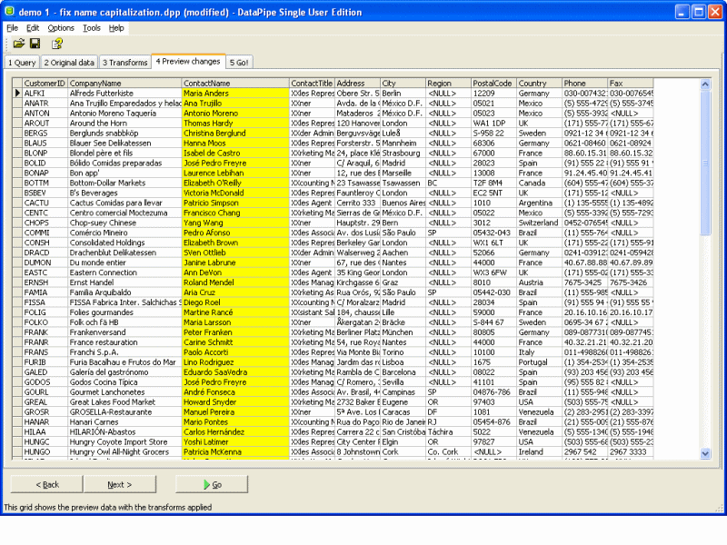 DataPipe Database Search Replace 3.9 software screenshot
