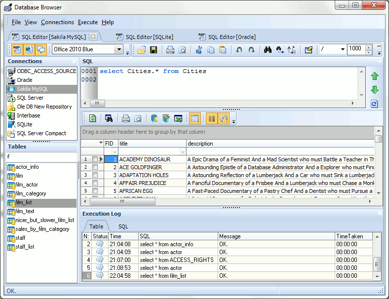 Database Browser 5.3.1.9 software screenshot