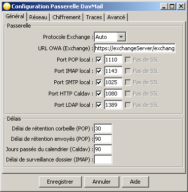 DavMail GateWay Portable 4.7.1-2416 software screenshot