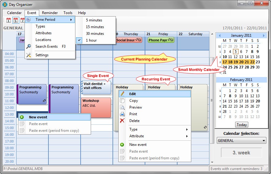 Day Organizer 3.0.0 software screenshot