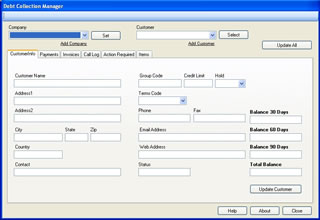 Debt Collection Manager 1.0.2 software screenshot
