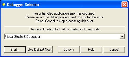 Debugger Selector 1.12 software screenshot