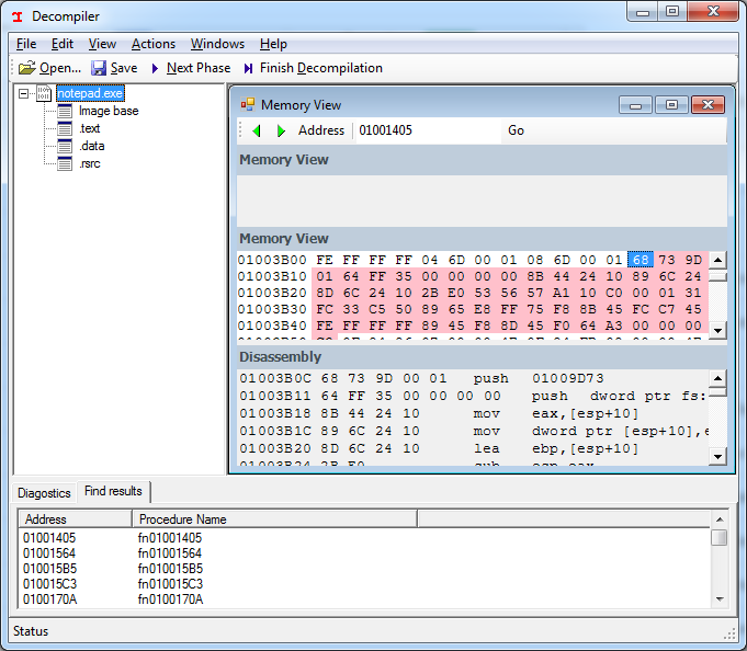 Reko Decompiler 0.6.0.0 software screenshot