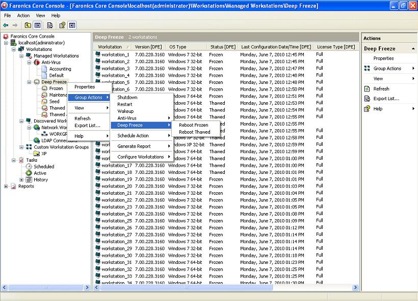 Deep Freeze Enterprise 8.38.220.5256 software screenshot