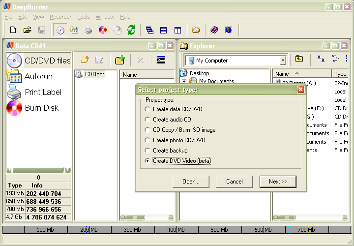 DeepBurner Pro 1.9 software screenshot