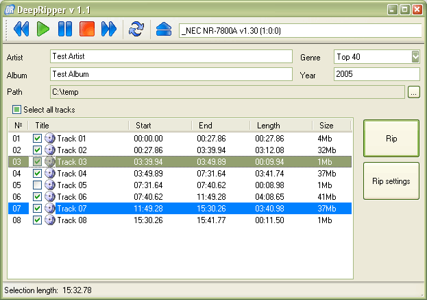 DeepRipper 1.1 software screenshot