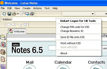 Dekart Logon for Lotus Notes 1.02 software screenshot