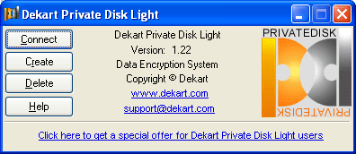 Dekart Private Disk Light 1.22 software screenshot