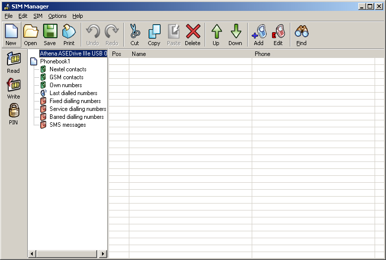Dekart SIM Manager 2.00 software screenshot