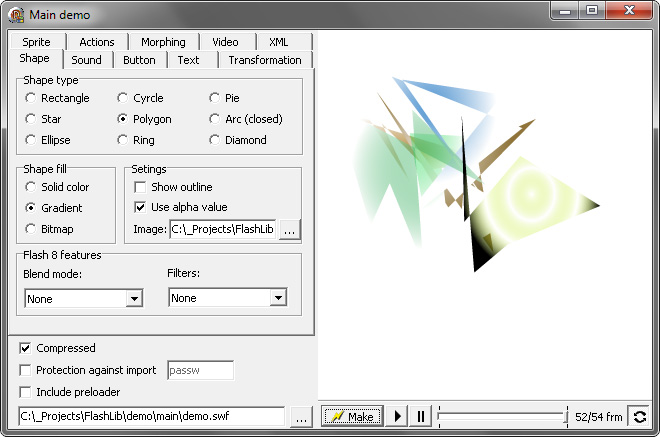Delphi SWF SDK 3.0.1 software screenshot