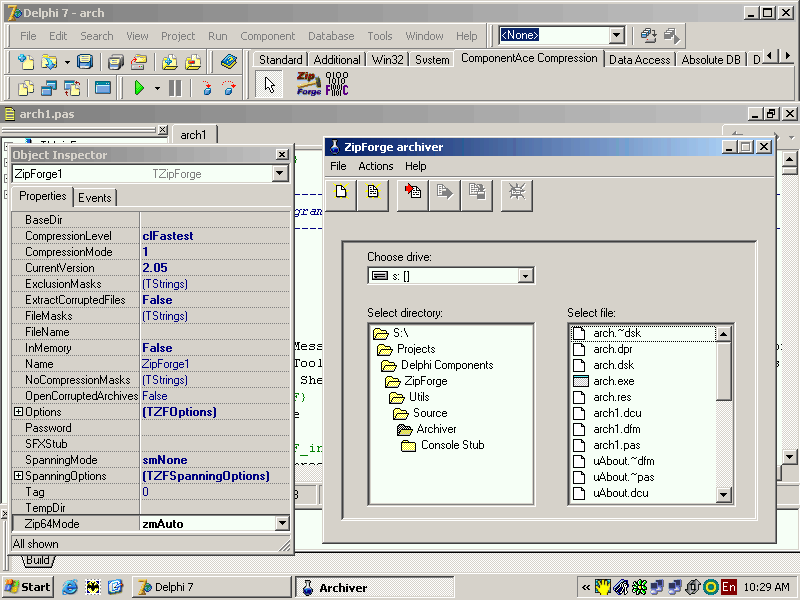 ZipForge 6.40 software screenshot