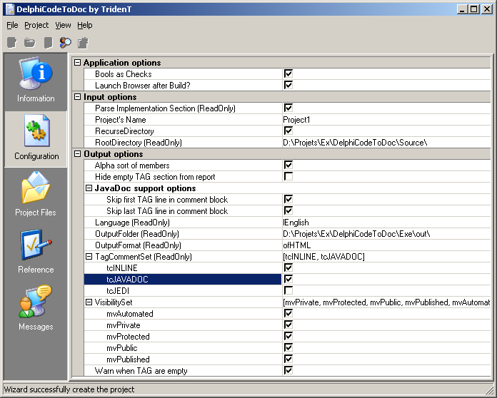 DelphiCodeToDoc v0.23b software screenshot