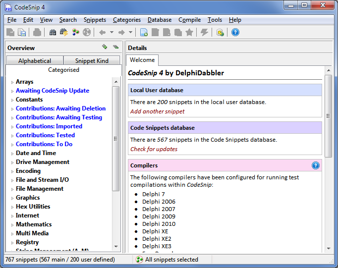 CodeSnip 4.8.7 software screenshot