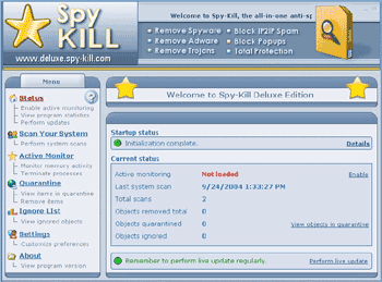 Deluxe Spy-Kill 2.1 software screenshot