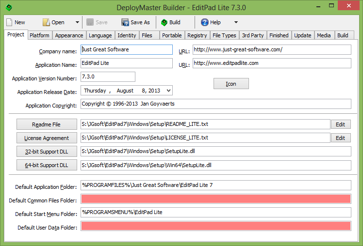 DeployMaster 5.2.0 software screenshot