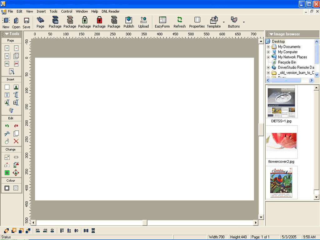 DeskTop Author 7.0.01 software screenshot