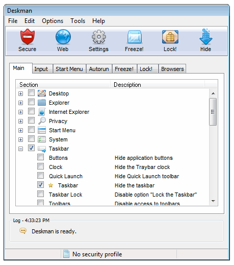Deskman Personal Edition 11.1.2 software screenshot