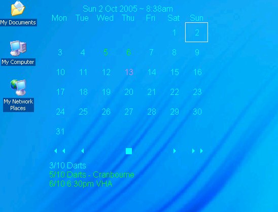 Desktop Calendar Free 1.4.0.211 software screenshot