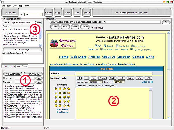Desktop Forum Manager 2.0 software screenshot