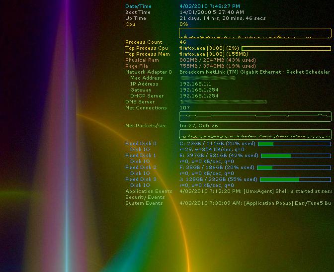 Desktop Info 1.30 software screenshot