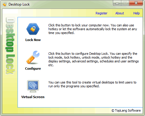 Desktop Lock Business 7.3.2 software screenshot