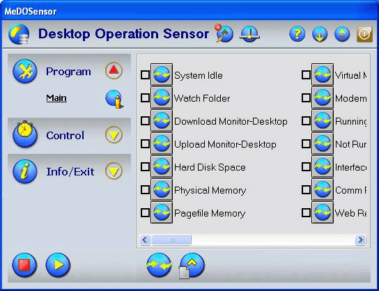 Desktop Operation Sensor 7.8 software screenshot