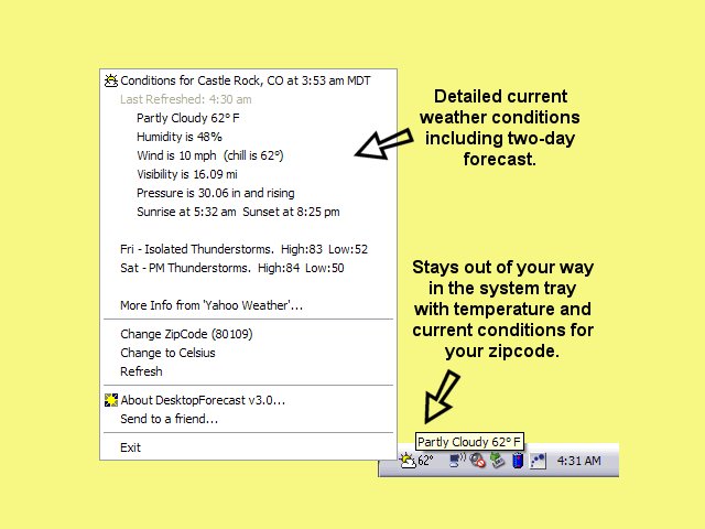 DesktopForecast 3.0 software screenshot