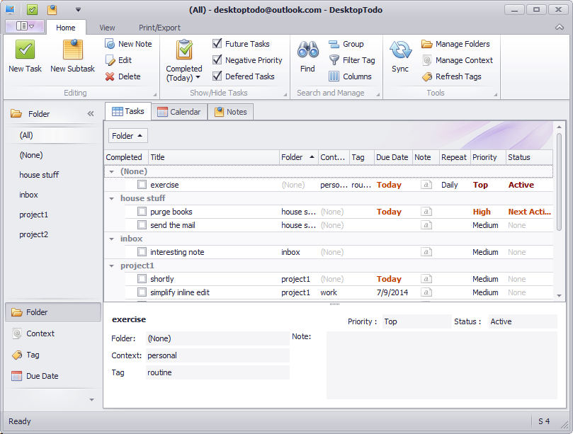 DesktopTodo 2.2.0 software screenshot